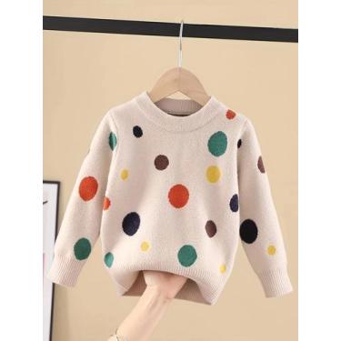 Imagem de Suéter De Tricô Grosso Com Forro De Lã Para Meninas, Estiloso E Versát
