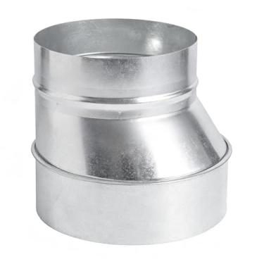 Imagem de ZOWZEA Redutor e aumentador de dutos excêntricos de 18 a 15 cm, adaptador de duto de ar deslocado galvanizado, conector de tubo de metal redondo para exaustor de cozinha, ventilador de banheiro e