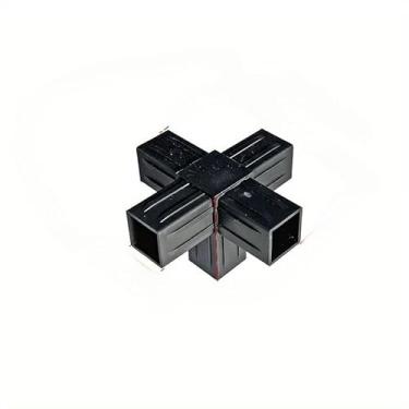 Imagem de Conector de canto de plástico, luminária de prateleira industrial, marceneiro de tubo de aço, cotovelo de plástico de 90 graus, durável (preto, 3)