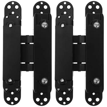 Imagem de Dobradiças de porta dobradiças de caixa de madeira dobradiça de gaveta dobradiça dobradiça de armário dobradiça de bronze antigo (cor: preto x 2 peças, tamanho: 15 x 6,4 x 2,25 cm x 2 peças)