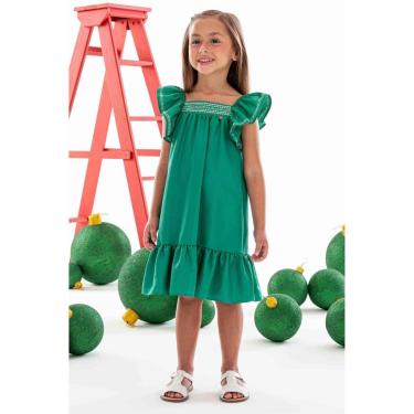 Imagem de Vestido Infantil Mon Sucré Verde Com Bordado-Feminino