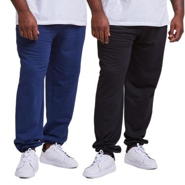 Imagem de Kit 2 Calças Moletom Punho Masculino Plus Size-Masculino
