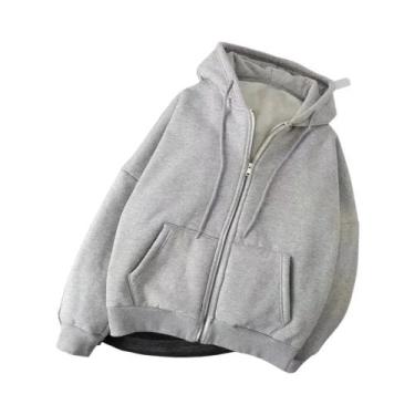 Imagem de Moletons Femininos Elegantes De Moletom Com Zíper, Manga Longa, Cor Só