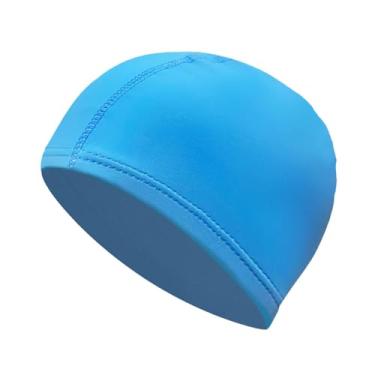 Imagem de oshhni Touca de Natação Leve e Fácil de Colocar e Tirar, Ajuste Confortável para Cabelos Longos Curtos, Feminina Masculina, Lago Azul