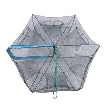 Imagem de Gaiola de pesca dobrável para pegar peixes rede isca desembarque