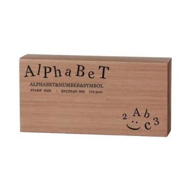 Imagem de Conjunto De 70 Carimbos De Madeira E Borracha Com Alfabeto E Números P