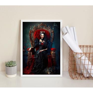 Imagem de Quadro Pomba Gira Rosa Vermelha 45X34Cm - Com Vidro