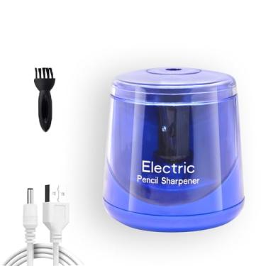Imagem de Apontador de lápis elétrico, bateria (não incluída) ou alimentado por USB pequeno portátil para lápis NO2, automático para casa e escritório (azul escuro)