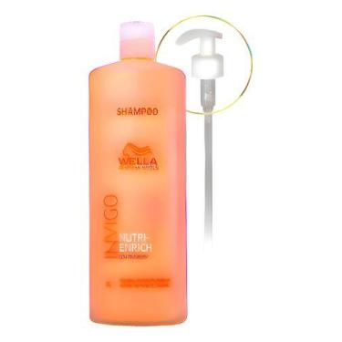 Imagem de Wella Nutri Enrich Shampoo Seco Ressecado Opacos Salão Lavatório Litro