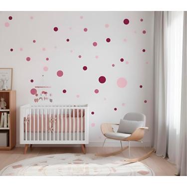 Imagem de Adesivo de Parede Infantil 200 Bolinhas 2cm a 5cm Adesivo de Vinil (Rosa)