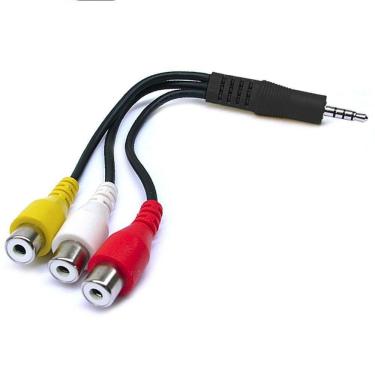 Imagem de Cabo Adaptador P Tv Av P3 X 3 Rca Fêmea