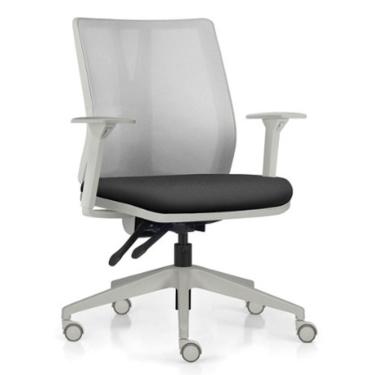 Imagem de Cadeira De Escritório Giratória Diretor Flow F02 Base Cinza Sintético Preto - Lyam Decor