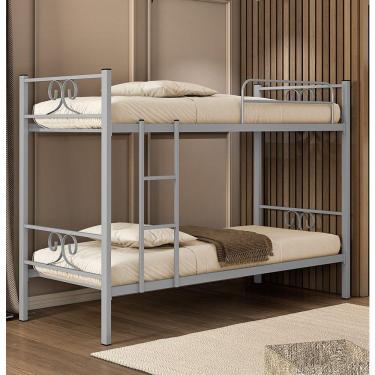 Imagem de Beliche Tubolar Em Aço Domus Reforçada Para Pousadas, Alojamentos Cinza