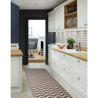 Imagem de Tapete Passadeira Emborrachada Pvc Antiderrapante 0,65x4,00m Zigzag Cinza Marrom