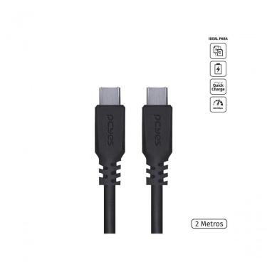 Imagem de Cabo Para Celular Usb Tipo C 2.0 Para Usb Tipo C - Type C 2 Metros Preto - Pucp-02