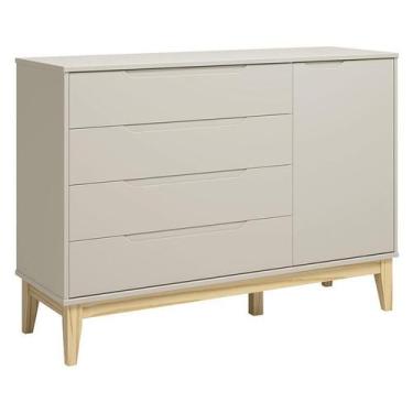 Imagem de Cômoda com Porta Classic Elfe Areia Acetinado Natural - Reller