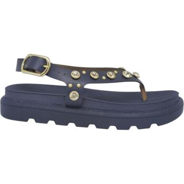 Imagem de Sandália Dedo Feminina Papete Casual Dia a Dia Passeio Festa Verão com Pedrarias Conforto Vizzano 6510.125