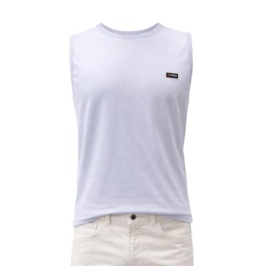 Imagem de Regata Masculina Básica Fico Malha Penteada 00681 Branca-Masculino