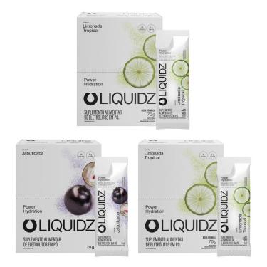 Imagem de LIQUIDZ - Eletrólitos Zero Açúcares - Limonada | Jabuticaba- Kit 3 Caixas - 42 sachês-Unissex