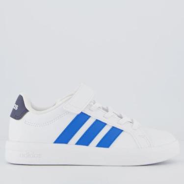 Imagem de Tênis Adidas Grand Court 3.0 EL Infantil Branco e Azul, 29