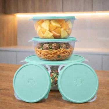 Imagem de Kit 5 Potes Transparente Plastico Redondos Bowl Livre Bpa Cor:TRANSP. 