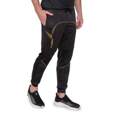 Imagem de Calça jogger masculina em moletom com estampa camuflada cinza escuro -