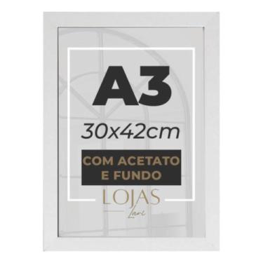 Imagem de Kit 1 Molduras A3 30x42cm Acetato Quadro Diploma Foto Poster - Preto -