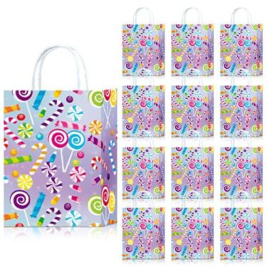 Imagem de Sacola de presente Candy Sacos de transporte de papel Kraft 22x16x8cm 