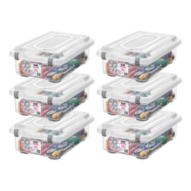 Imagem de Kit 6 Caixa Organizadora Multiuso Baixa Rígida 8,6L Transparente - San
