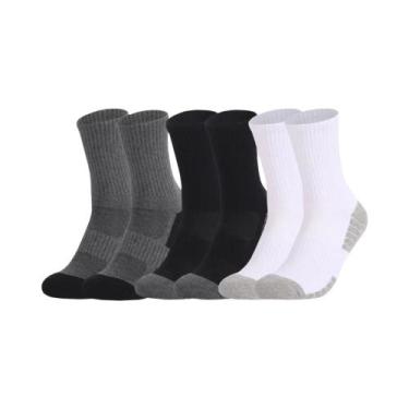 Imagem de Meias Esportivas Masculinas De Algodão Resistente, 3 Pares, Meias Anti