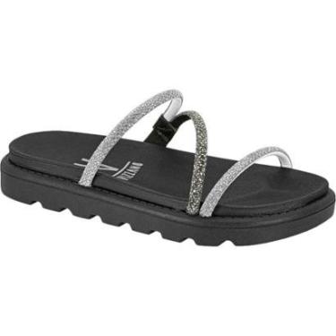 Imagem de Sandalia Papete Vizzano Strass Feminina Brilho Flatform-Feminino