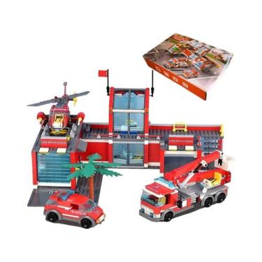 Imagem de Conjunto De Blocos De Montar Estação De Bombeiros Para Crianças Série 