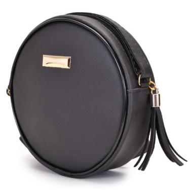 Imagem de Bolsa Feminina Redonda Com Alça De Regulagem - Trend Bags, Preto