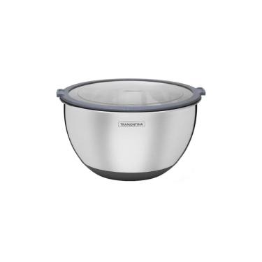 Imagem de Bowl Tramontina Cucina em Aço Inox com Tampa Plástica 19 cm 1,5 Litros