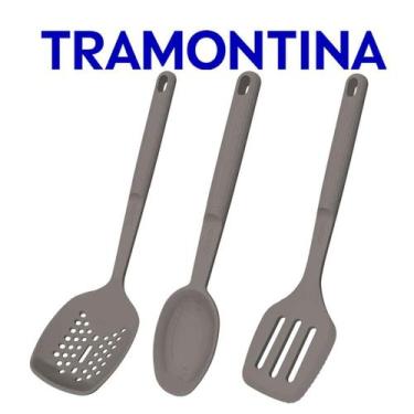 Imagem de Jogo De Utensílios Tramontina Softta Em Silicone 3 Peças  Escumadeira 