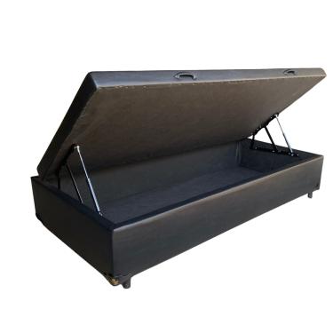 Imagem de Cama Box Baú Solteiro Sintético Preto Com Pistão A Gás - Imperium do Sono