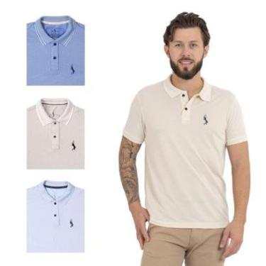 Imagem de Kit 4 Camisa Polo Masculina Elegante Dia a Dia Piquet-Masculino