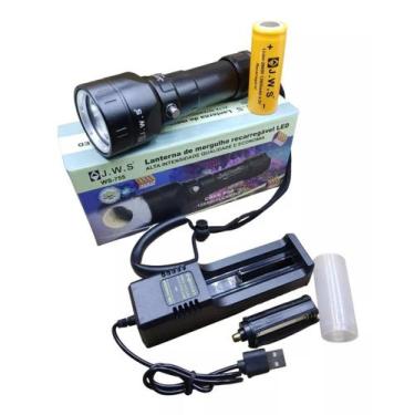 Imagem de Lanterna Aquática Mergulho Profissional LED P50 Recarregável Multi-fun