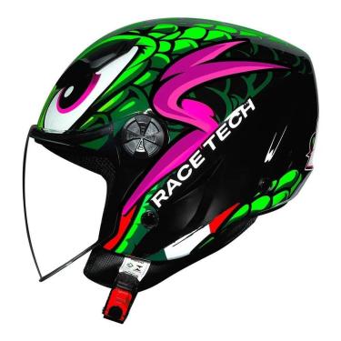 Imagem de Capacete Race Tech Play Snake Preto e Verde-Masculino