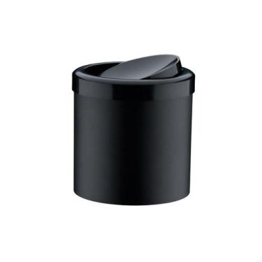 Imagem de Lixeira cozinha banheiro basculante 5 litros preta plastico future 121