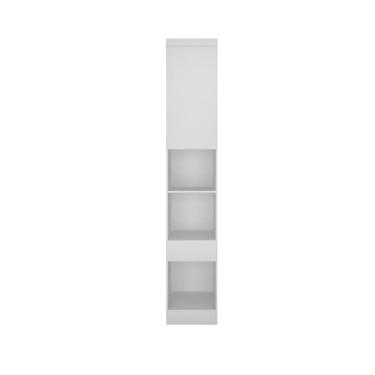 Imagem de Guarda Roupa Casal Safira 1 Porta de Bater 1 Gaveta MDF Branco Clic Móveis