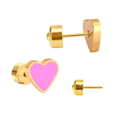 Imagem de Brincos De Coração Em Acrílico Para Meninas LUXUKISSKIDS Joias De Moda