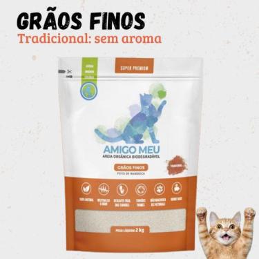 Imagem de Areia Sanitária para Gatos de Mandioca Biodegradável 2kg - Amigo Meu  