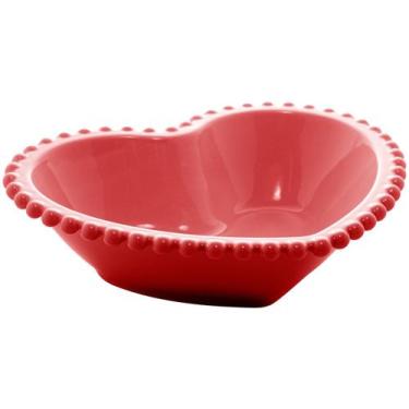 Imagem de Saladeira em Porcelana Wolff Coração Beads 18x15x5cm Vermelho, Vermelh