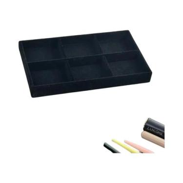 Imagem de Bandeja Organizadora De Joias Em Veludo Preto Para Anéis, Pulseiras E 