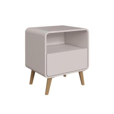 Imagem de Mesa de Cabeceira 1 Gaveta Bege Dunas  Completa Móveis