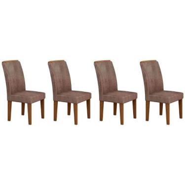 Imagem de Cadeira Sala de Jantar Lunara Kit 4 Un Capuccino/Animale Chocolate - R