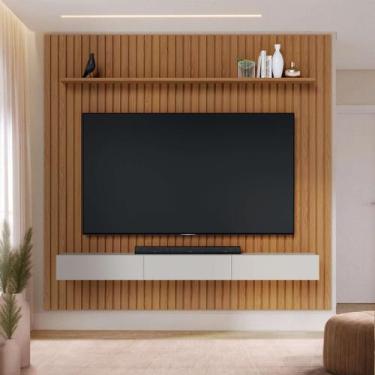 Imagem de Painel Ripado para TV até 82 Polegadas 100% MDF 250cmx240cm 2.5 C Nich