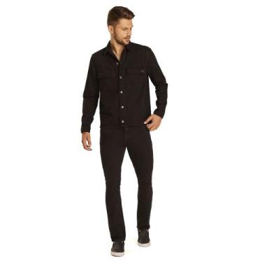 Imagem de Jaqueta Jeans Masculina Max Denim Preto, Preto, G