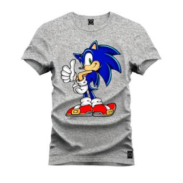 Imagem de Camiseta Plus Size Premium Estampada Sonic - Nexstar, Cinza, G2